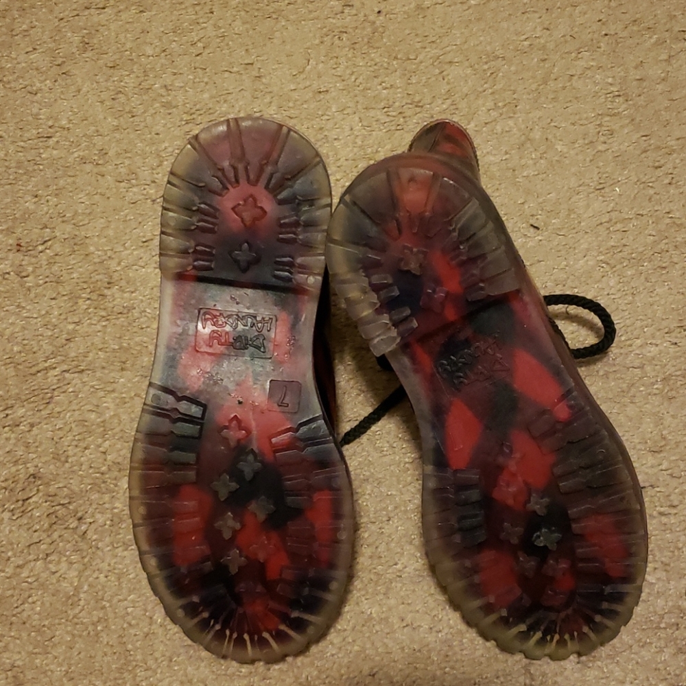 Dirty Laundry plaid lace up rain boots sz 7 - Picture 5 of 5